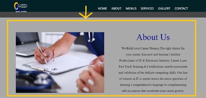 How to Create About us Page in Website - Career Lines